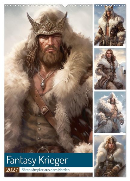 Fantasy Krieger. Bärenkämpfer aus dem Norden (Wandkalender 2027 DIN A2 hoch) CALVENDO Monatskalender