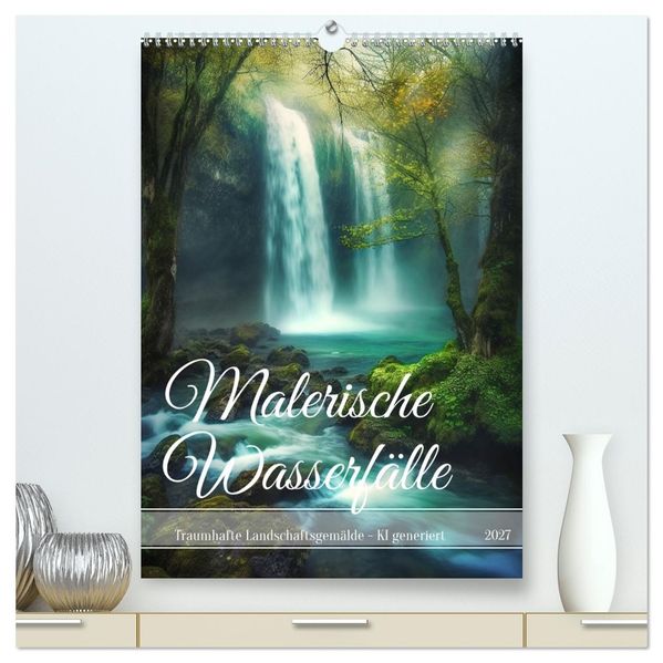 Malerische Wasserfälle (hochwertiger Premium Wandkalender 2027 DIN A2 hoch) Kunstdruck in Hochglanz