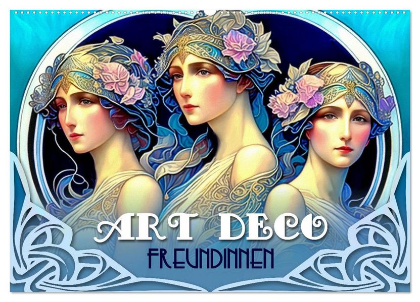 Art Deco Freundinnen (Wandkalender 2027 DIN A2 quer) CALVENDO Monatskalender