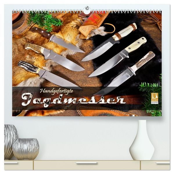 Handgefertigte Jagdmesser (hochwertiger Premium Wandkalender 2027 DIN A2 quer) Kunstdruck in Hochglanz