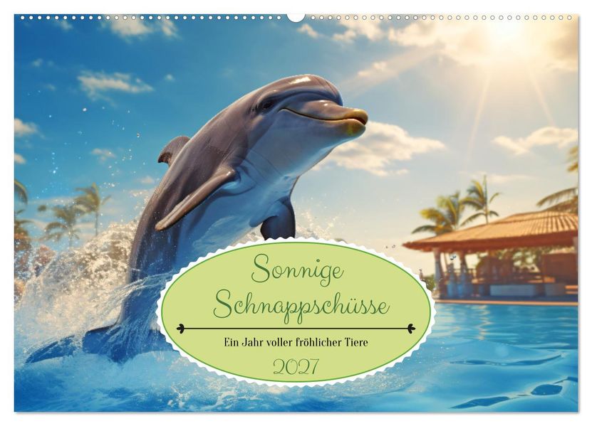Sonnige Schnappschüsse - Ein Jahr voller fröhlicher Tiere (Wandkalender 2027 DIN A2 quer) CALVENDO Monatskalender