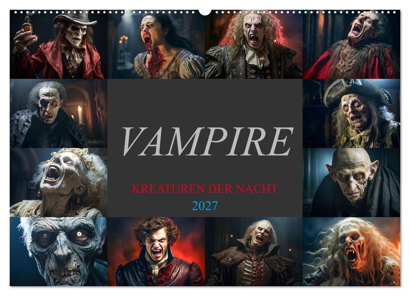 Vampire - Kreaturen der Nacht (Wandkalender 2027 DIN A2 quer) CALVENDO Monatskalender