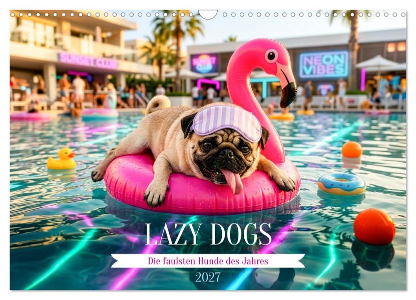 Lazy Dogs - Die faulsten Hunde des Jahres (Wandkalender 2027 DIN A3 quer) CALVENDO Monatskalender
