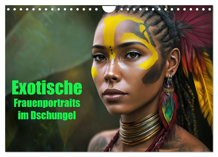Exotische Frauenportraits im Dschungel (Wandkalender 2027 DIN A4 quer) CALVENDO Monatskalender