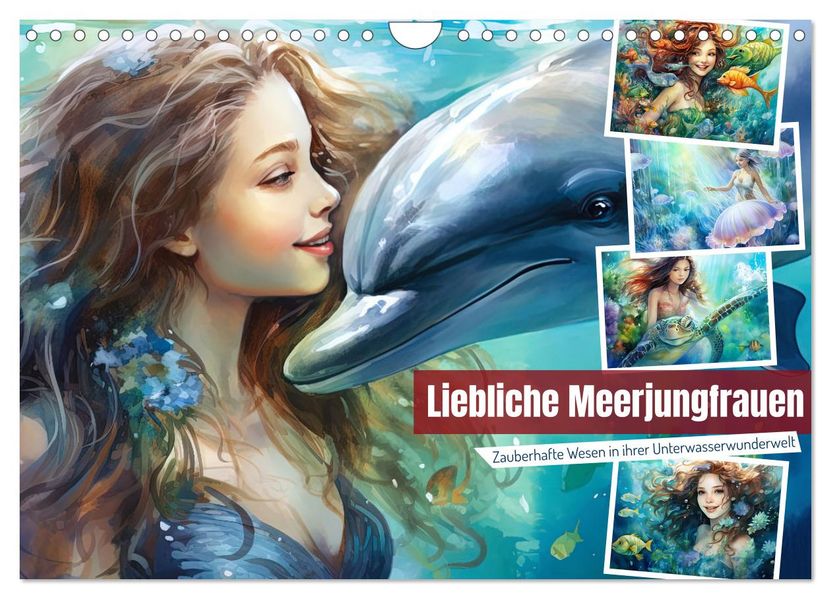Liebliche Meerjungfrauen (Wandkalender 2027 DIN A4 quer) CALVENDO Monatskalender