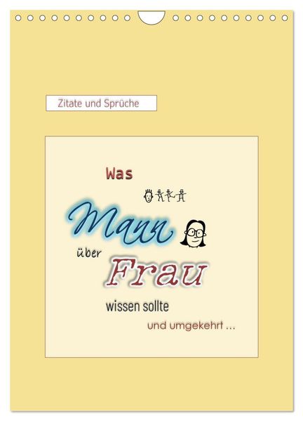 Was Mann über Frau wissen sollte und umgekehrt... (Wandkalender 2027 DIN A4 hoch) CALVENDO Monatskalender