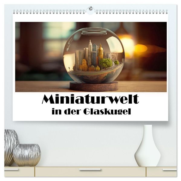 Miniaturwelt in der Glaskugel (hochwertiger Premium Wandkalender 2027 DIN A2 quer) Kunstdruck in Hochglanz