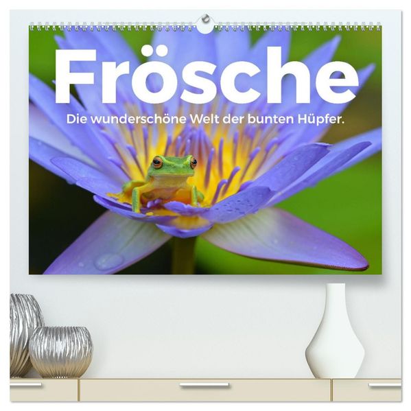 Frösche - Die wunderschöne Welt der bunten Hüpfer. (hochwertiger Premium Wandkalender 2027 DIN A2 quer) Kunstdruck in Hochglanz