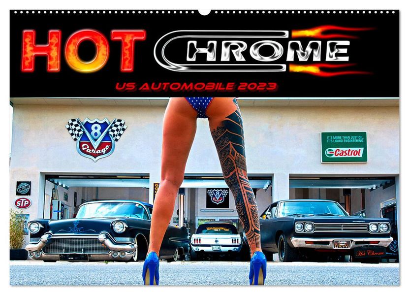 Hot Chrome US Automobile (Wandkalender 2027 DIN A2 quer) CALVENDO Monatskalender