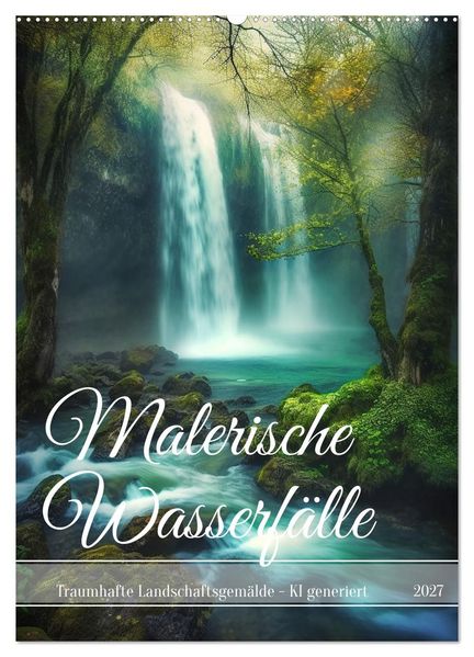Malerische Wasserfälle (Wandkalender 2027 DIN A2 hoch) CALVENDO Monatskalender