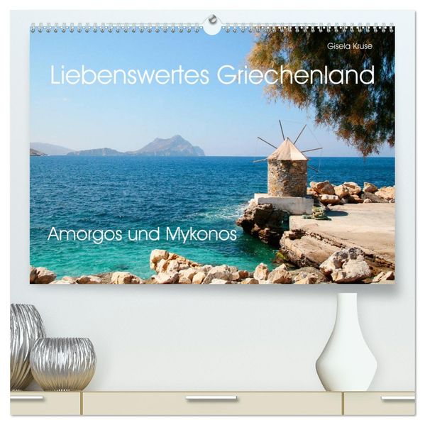 Liebenswertes Griechenland Amorgos und Mykonos (hochwertiger Premium Wandkalender 2027 DIN A2 quer) Kunstdruck in Hochglanz