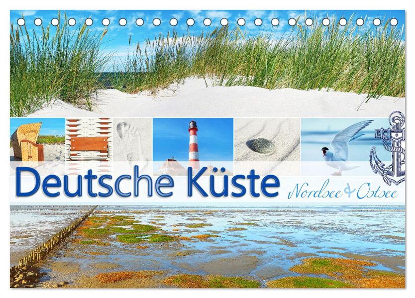 Deutsche Küste - Nordsee und Ostsee (Tischkalender 2027 DIN A5 quer) CALVENDO Monatskalender