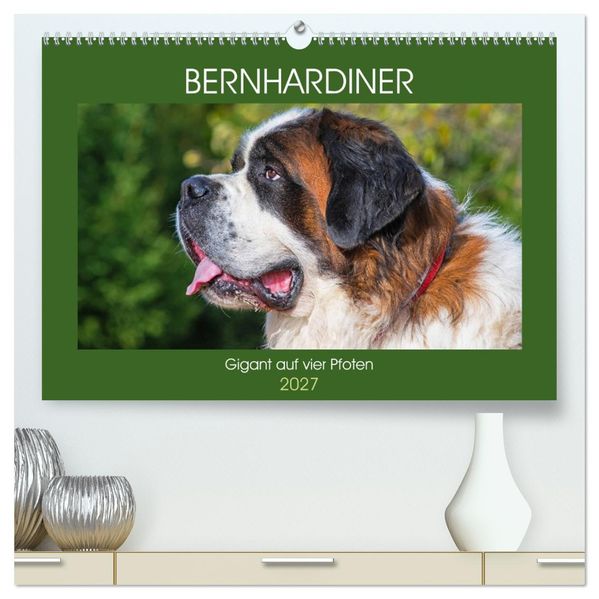 Bernhardiner - Gigant auf vier Pfoten (hochwertiger Premium Wandkalender 2027 DIN A2 quer) Kunstdruck in Hochglanz