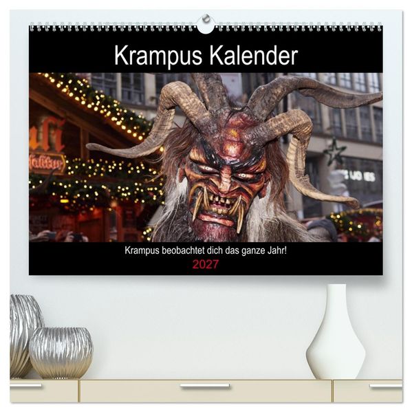 Krampus Kalender 2027 (hochwertiger Premium Wandkalender 2027 DIN A2 quer) Kunstdruck in Hochglanz