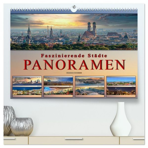 Faszinierende Städte Panoramen (hochwertiger Premium Wandkalender 2027 DIN A2 quer) Kunstdruck in Hochglanz