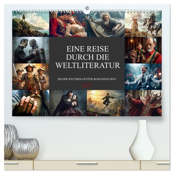 Eine Reise durch die Weltliteratur (hochwertiger Premium Wandkalender 2027 DIN A2 quer) Kunstdruck in Hochglanz