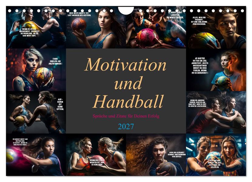 Motivation und Handball (Wandkalender 2027 DIN A4 quer) CALVENDO Monatskalender