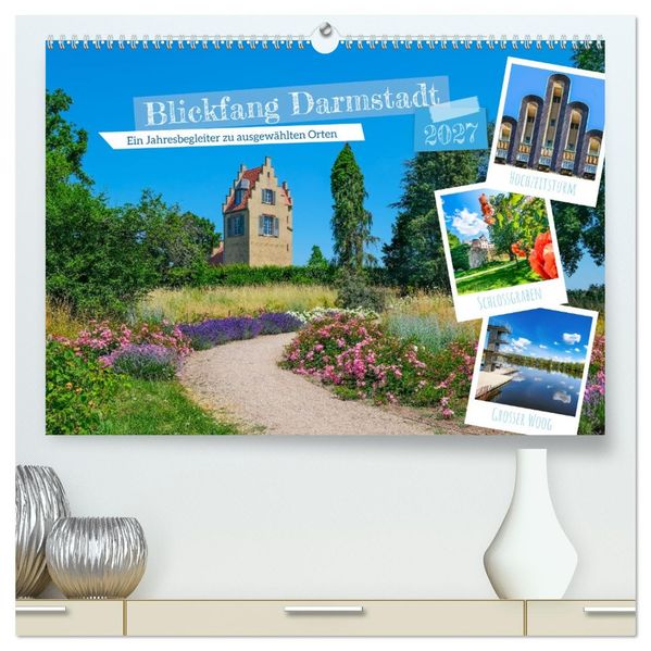 Blickfang Darmstadt! (hochwertiger Premium Wandkalender 2027 DIN A2 quer) Kunstdruck in Hochglanz