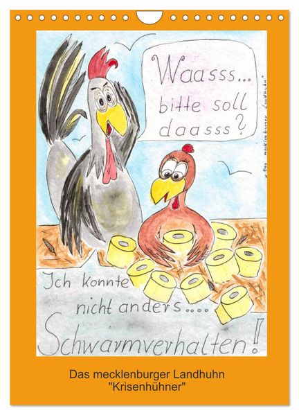 Das mecklenburger Landhuhn 'Krisenhühner' (Wandkalender 2027 DIN A4 hoch) CALVENDO Monatskalender