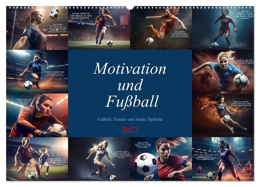Motivation und Fußball (Wandkalender 2027 DIN A2 quer) CALVENDO Monatskalender