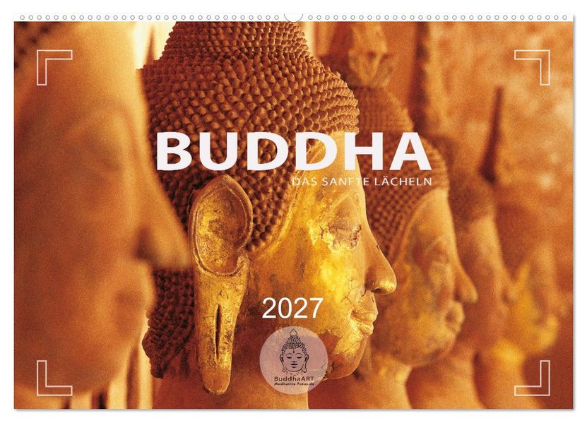 BUDDHA - Ein sanftes Lächeln (Wandkalender 2027 DIN A2 quer) CALVENDO Monatskalender