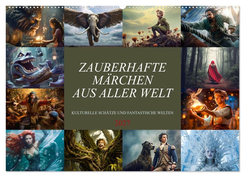Zauberhafte Märchen aus aller Welt (Wandkalender 2027 DIN A2 quer) CALVENDO Monatskalender