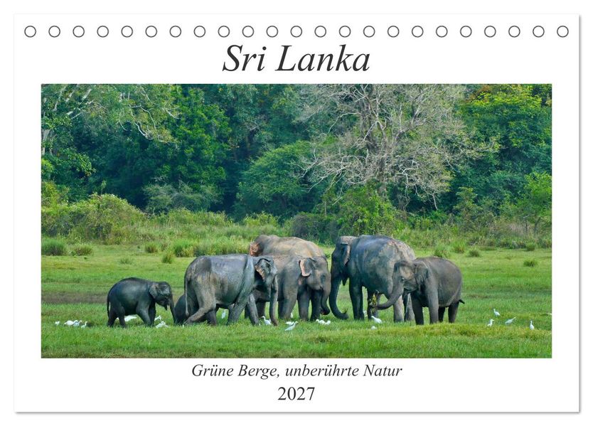 Sri Lanka Grüne Berge - unberührte Natur (Tischkalender 2027 DIN A5 quer) CALVENDO Monatskalender