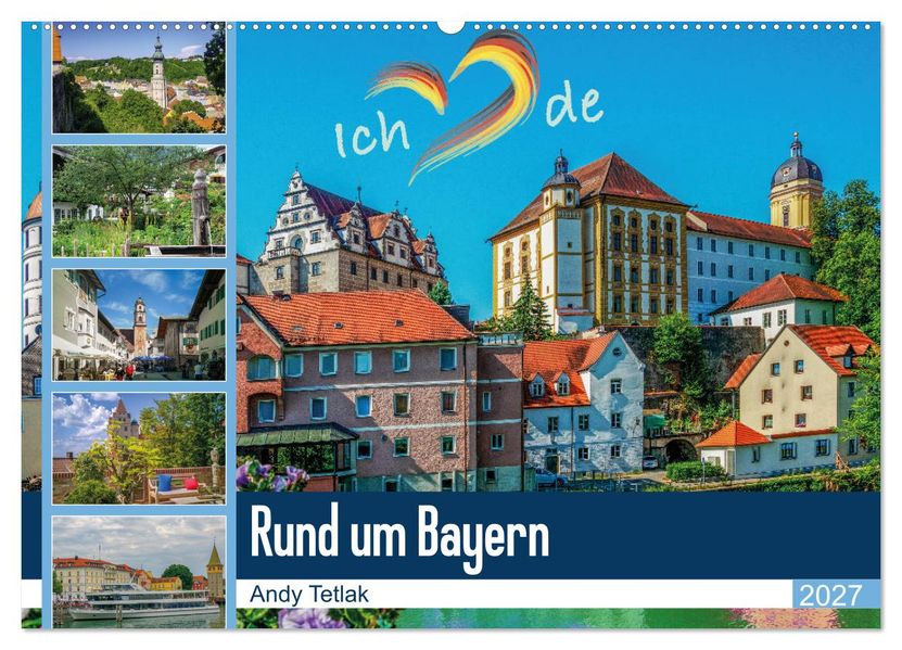 Rund um Bayern (Wandkalender 2027 DIN A2 quer) CALVENDO Monatskalender
