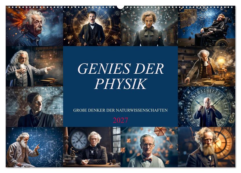 Genies der Physik (Wandkalender 2027 DIN A2 quer) CALVENDO Monatskalender