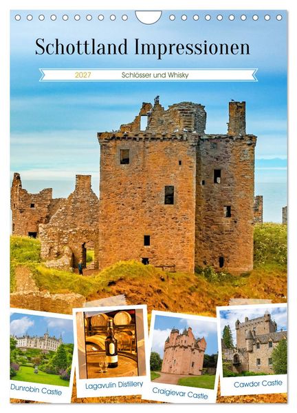 Schottland Impressionen - Schlösser und Whisky (Wandkalender 2027 DIN A4 hoch) CALVENDO Monatskalender