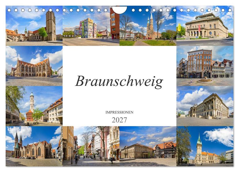 Braunschweig Impressionen (Wandkalender 2027 DIN A4 quer) CALVENDO Monatskalender