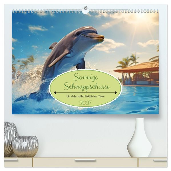 Sonnige Schnappschüsse - Ein Jahr voller fröhlicher Tiere (hochwertiger Premium Wandkalender 2027 DIN A2 quer) Kunstdruck in Hochglanz