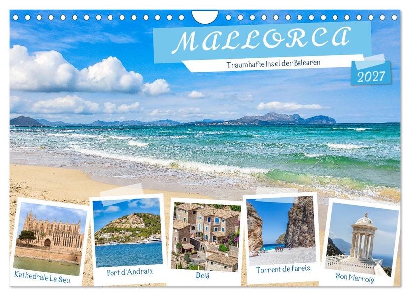 Mallorca - Traumhafte Insel der Balearen (Wandkalender 2027 DIN A4 quer) CALVENDO Monatskalender