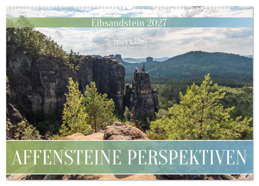 Affensteine Perspektiven - Elbsandstein (Wandkalender 2027 DIN A2 quer) CALVENDO Monatskalender