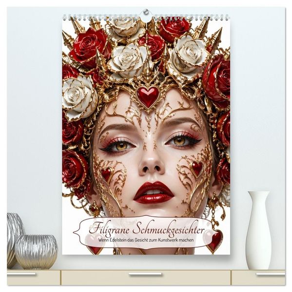 Filigrane Schmuckgesichter (hochwertiger Premium Wandkalender 2027 DIN A2 hoch) Kunstdruck in Hochglanz