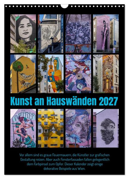 Kunst an Hauswänden (Wandkalender 2027 DIN A3 hoch) CALVENDO Monatskalender