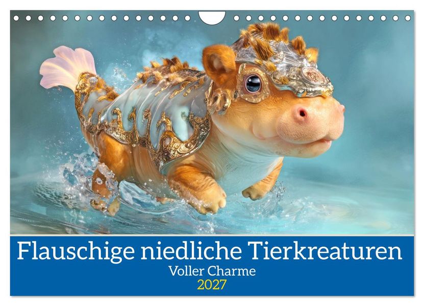 Flauschige niedliche Tierkreaturen - Voller Charme (Wandkalender 2027 DIN A4 quer) CALVENDO Monatskalender