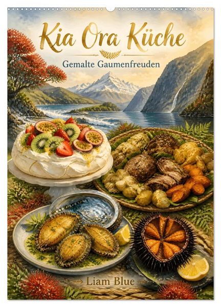 Kia Ora Küche - Gemalte Gaumenfreuden (Wandkalender 2027 DIN A2 hoch) CALVENDO Monatskalender