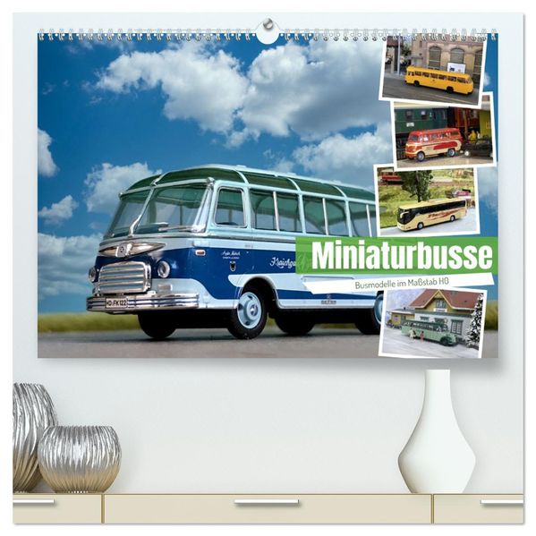 Miniaturbusse (hochwertiger Premium Wandkalender 2027 DIN A2 quer) Kunstdruck in Hochglanz