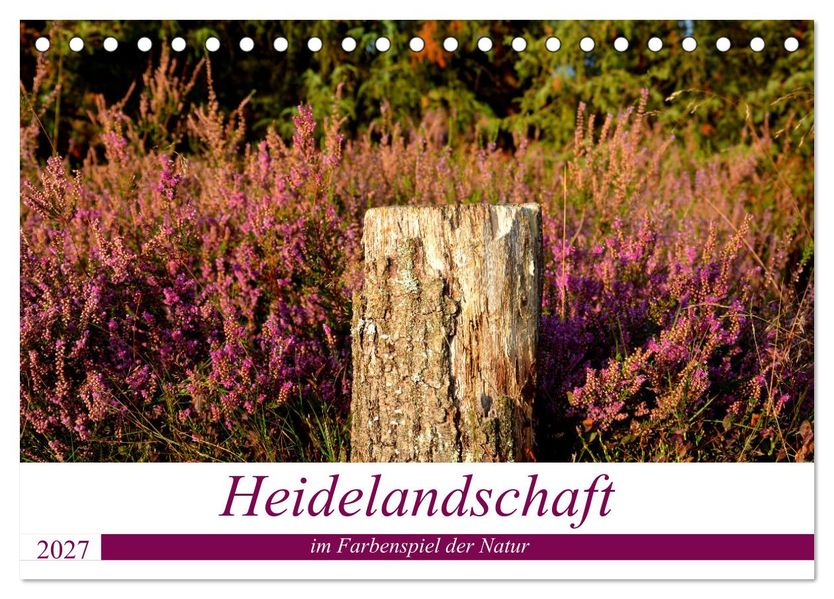 Heidelandschaft im Farbenspiel der Natur (Tischkalender 2027 DIN A5 quer) CALVENDO Monatskalender