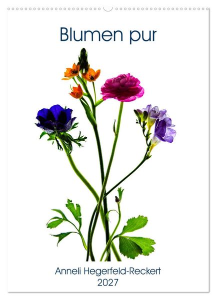 Blumen pur (Wandkalender 2027 DIN A2 hoch) CALVENDO Monatskalender