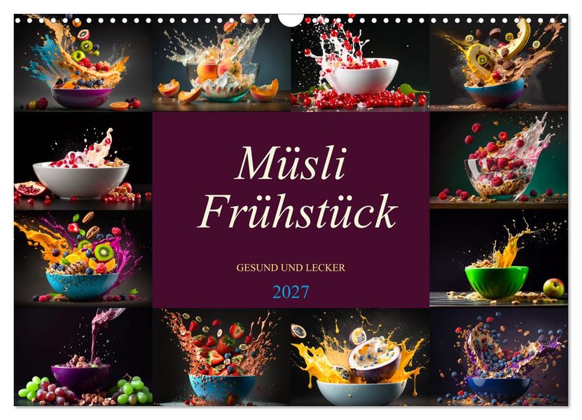 Müsli Frühstück (Wandkalender 2027 DIN A3 quer) CALVENDO Monatskalender
