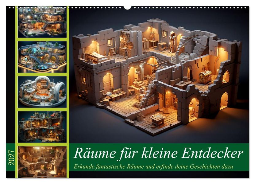 Räume für kleine Entdecker (Wandkalender 2027 DIN A2 quer) CALVENDO Monatskalender