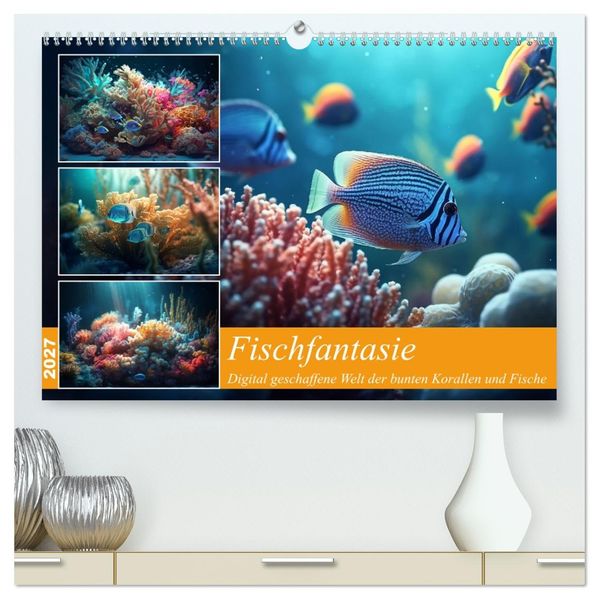 Fischfantasie (hochwertiger Premium Wandkalender 2027 DIN A2 quer) Kunstdruck in Hochglanz