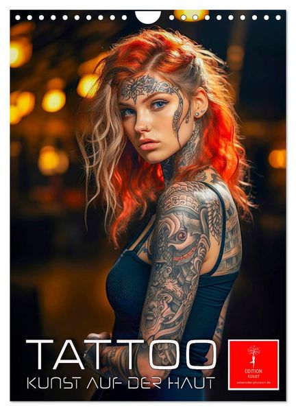 Tattoo Kunst auf der Haut (Wandkalender 2027 DIN A4 hoch) CALVENDO Monatskalender