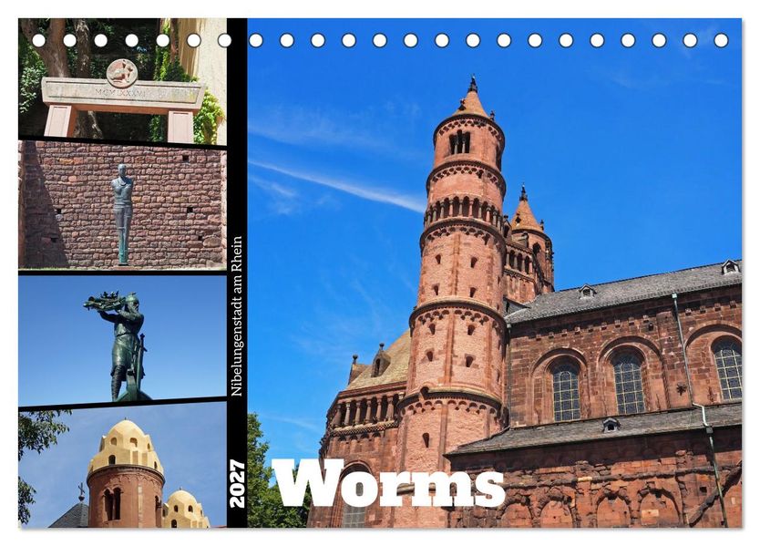 Worms-Nibelungenstadt am Rhein (Tischkalender 2027 DIN A5 quer) CALVENDO Monatskalender