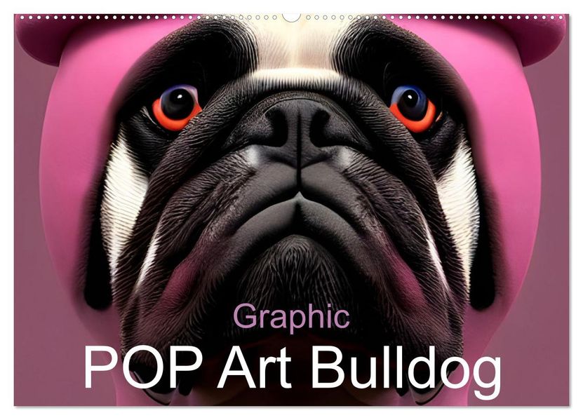 Graphic PoP Art Bulldogge (Wandkalender 2027 DIN A2 quer) CALVENDO Monatskalender