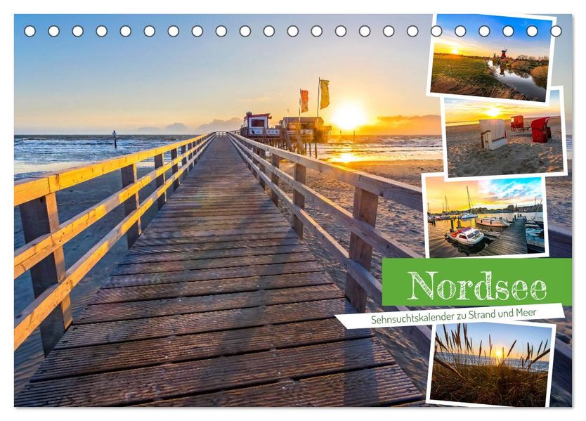 Nordsee - Sehnsuchtskalender zu Strand und Meer (Tischkalender 2027 DIN A5 quer) CALVENDO Monatskalender