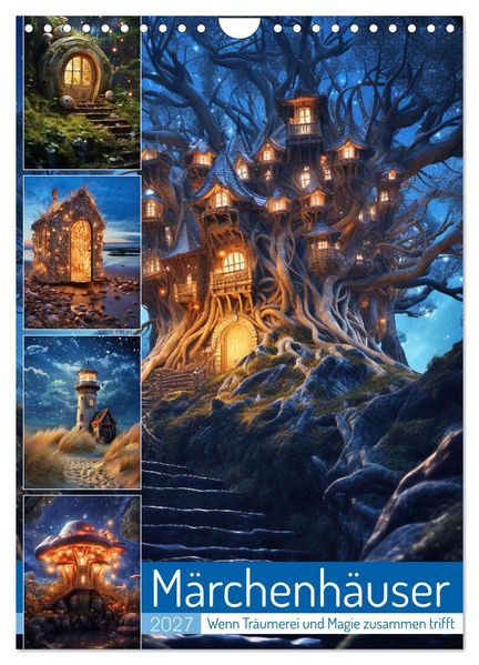 Märchenhäuser (Wandkalender 2027 DIN A4 hoch) CALVENDO Monatskalender