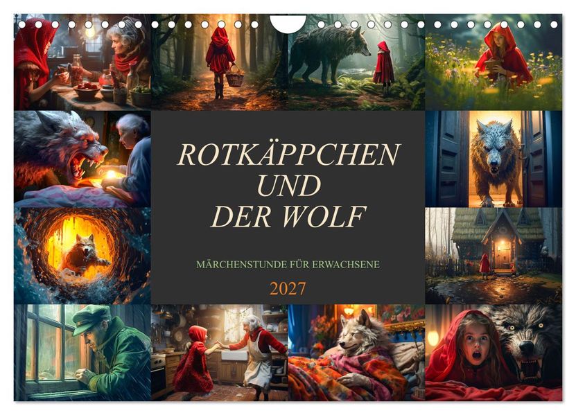 Rotkäppchen und der Wolf (Wandkalender 2027 DIN A4 quer) CALVENDO Monatskalender